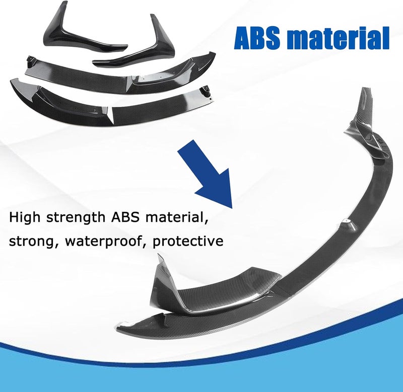 Gear Up Front Bumper Lip Fit for F82 F83 M4 2015-2019,for F80 M3 2015-2018 Carbon Fiber Printing Front Bumper Spoiler Splitter ABS Front Splitter Bumper - Image 5